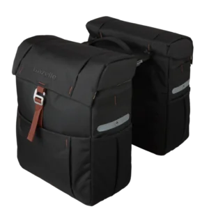 Gazelle dubbele tas black/brown incl.MIK adapter.